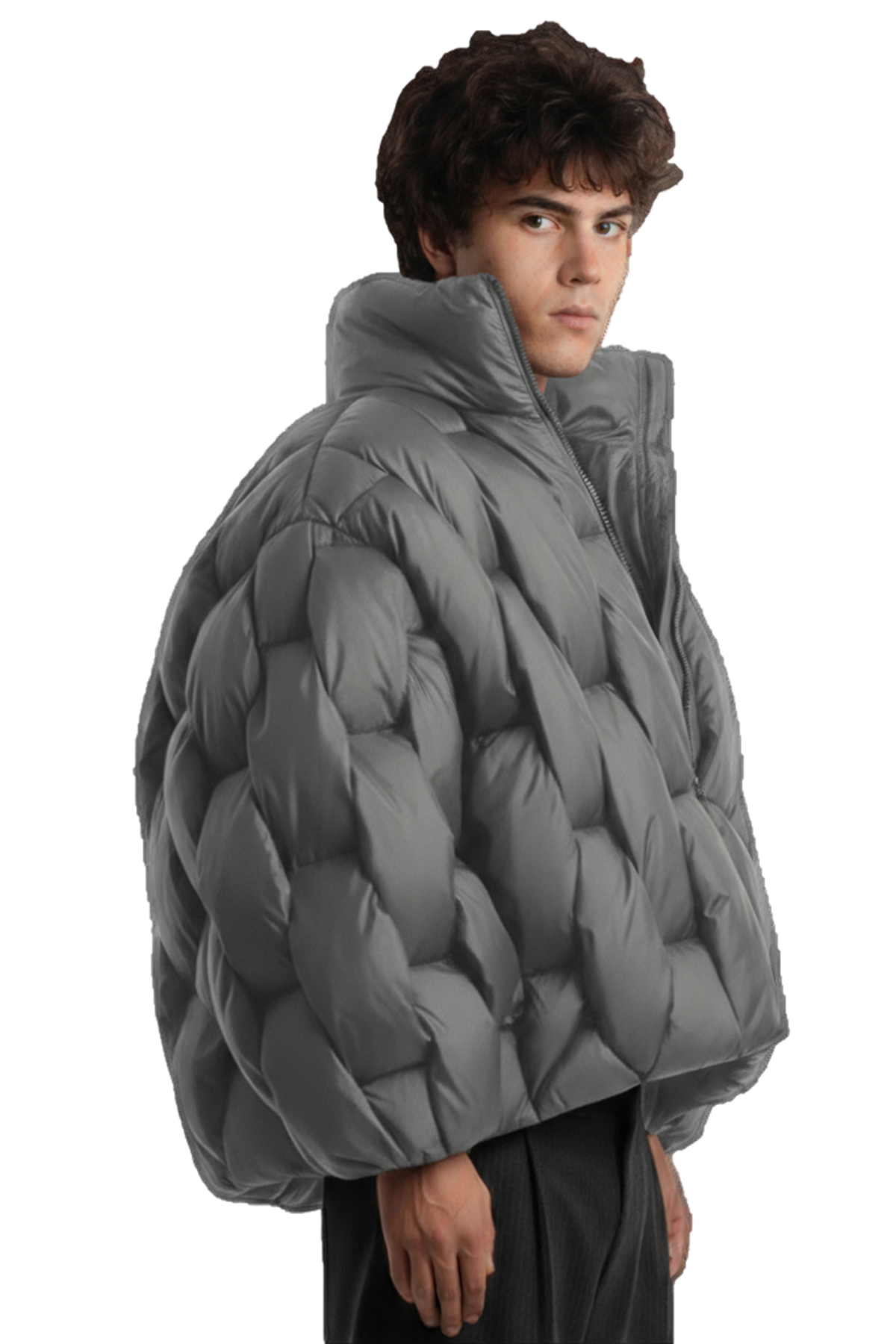 Pentagon Puffer - Grau
